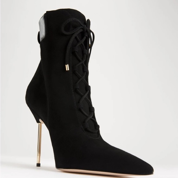 Good American Scandal Bootie NIB SIZE 8 Black & Gold - Picture 7 of 7